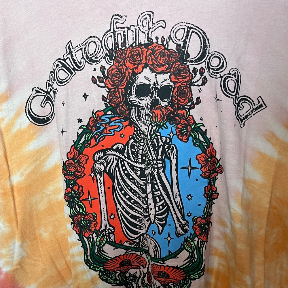Grateful Dead Tie-Dye Tee - Pink, Orange, Yellow - Picture 3 of 4